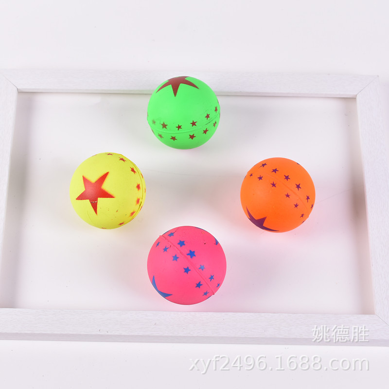 Factory direct sales 6.3cm rubber foam dog biting pet elastic children stress-relieving throwing toy balls pic 4