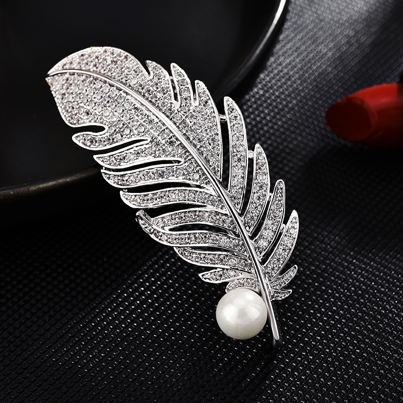 新款春季胸针女高档简约别针时尚创意胸针别镂空树叶羽毛百搭精致详情12