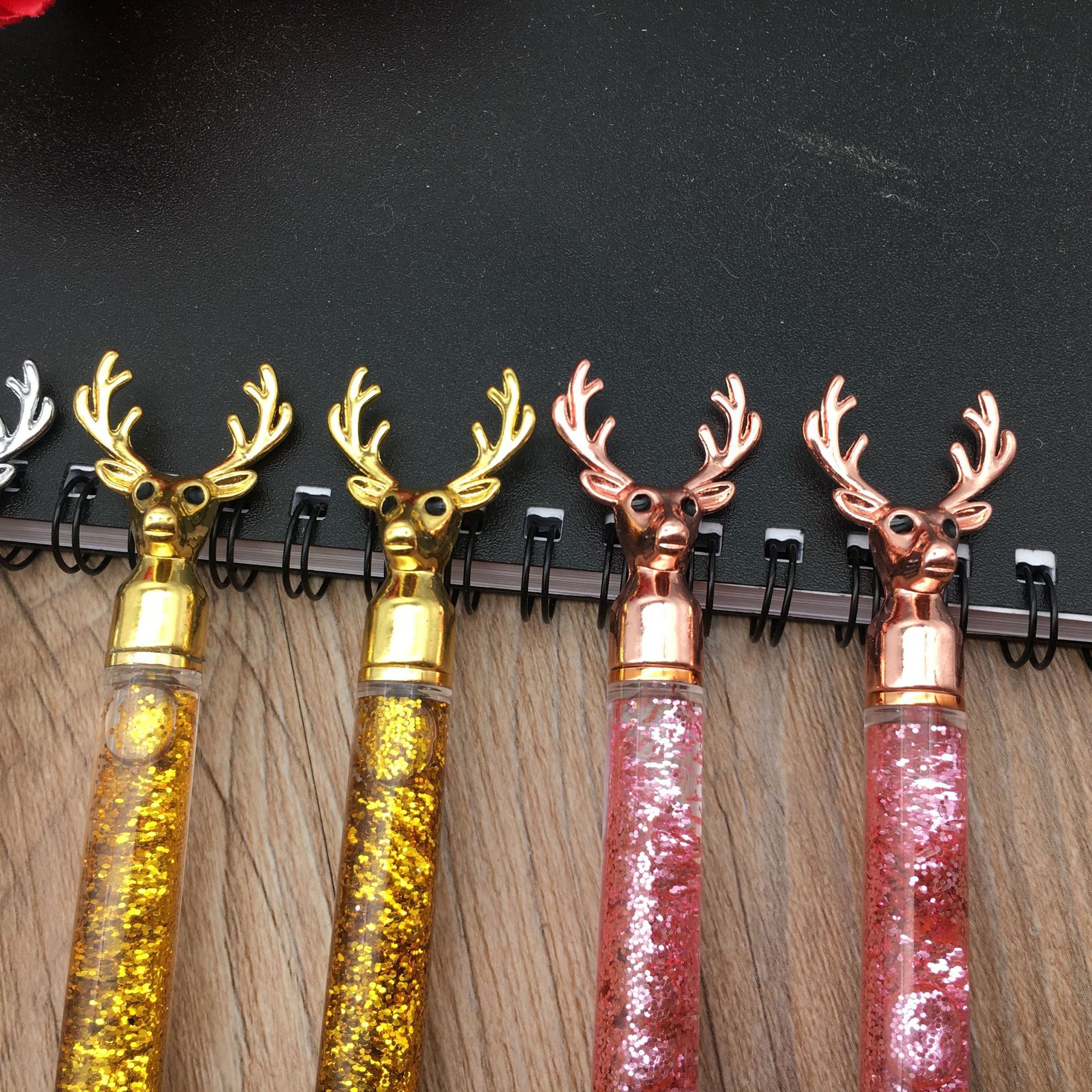 New five-pointed star ink pen, metal ballpoint pen, student pen, diy gold powder ballpoint pen pic 12