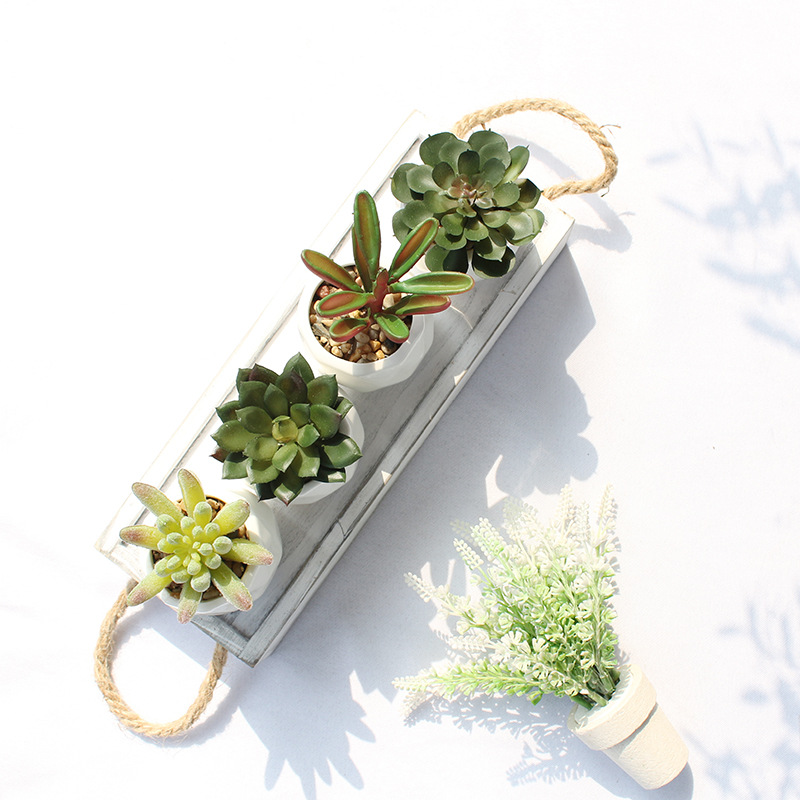 亚马逊室内装饰仿真多肉植物盆栽复古假花盆景家居客厅桌面摆件详情8