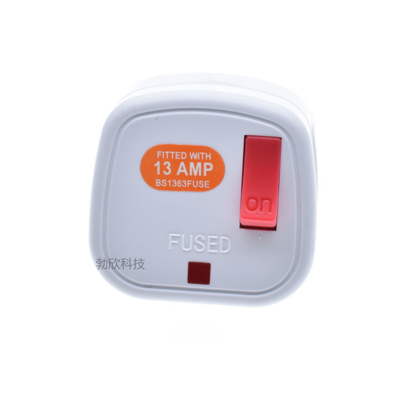 British standard square pin plug, Hong Kong delta connection plug with switch/sheath/fuse indicator light BS1363 pic 6
