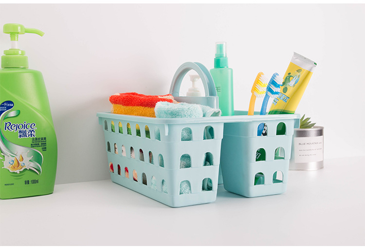 Artículos de baño cestas de baño portátiles cestas de baño cestas de almacenamiento productos de tocador gel de baño cosméticos cestas de almacenamiento de compartimiento pic 10
