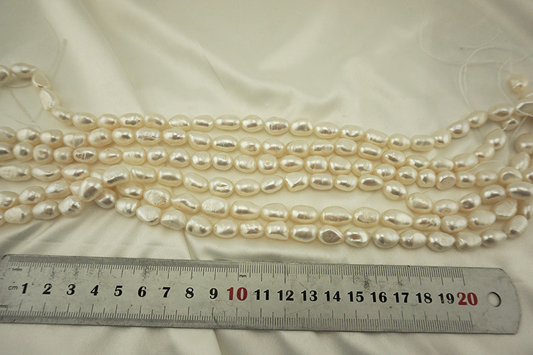 Freshwater pearl Baroque irregular-shaped real pearl with smooth straight holes on both sides, through holes 5mm, 6mm, 8mm pic 12