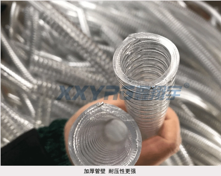 厂家批发耐高温耐油PVC透明钢丝增强软管排水输油抽污吸污管38mm详情11