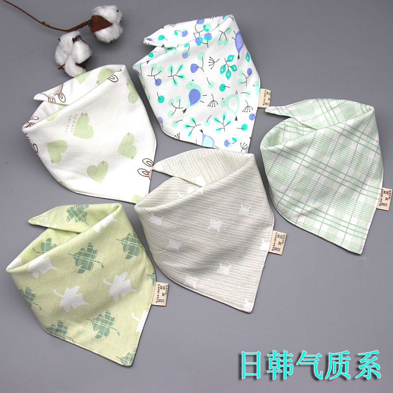 Baby babble toalla baby triangle toalla algodón doble botón impermeable recién nacido babero pañuelo infantil primavera otoño pic 19