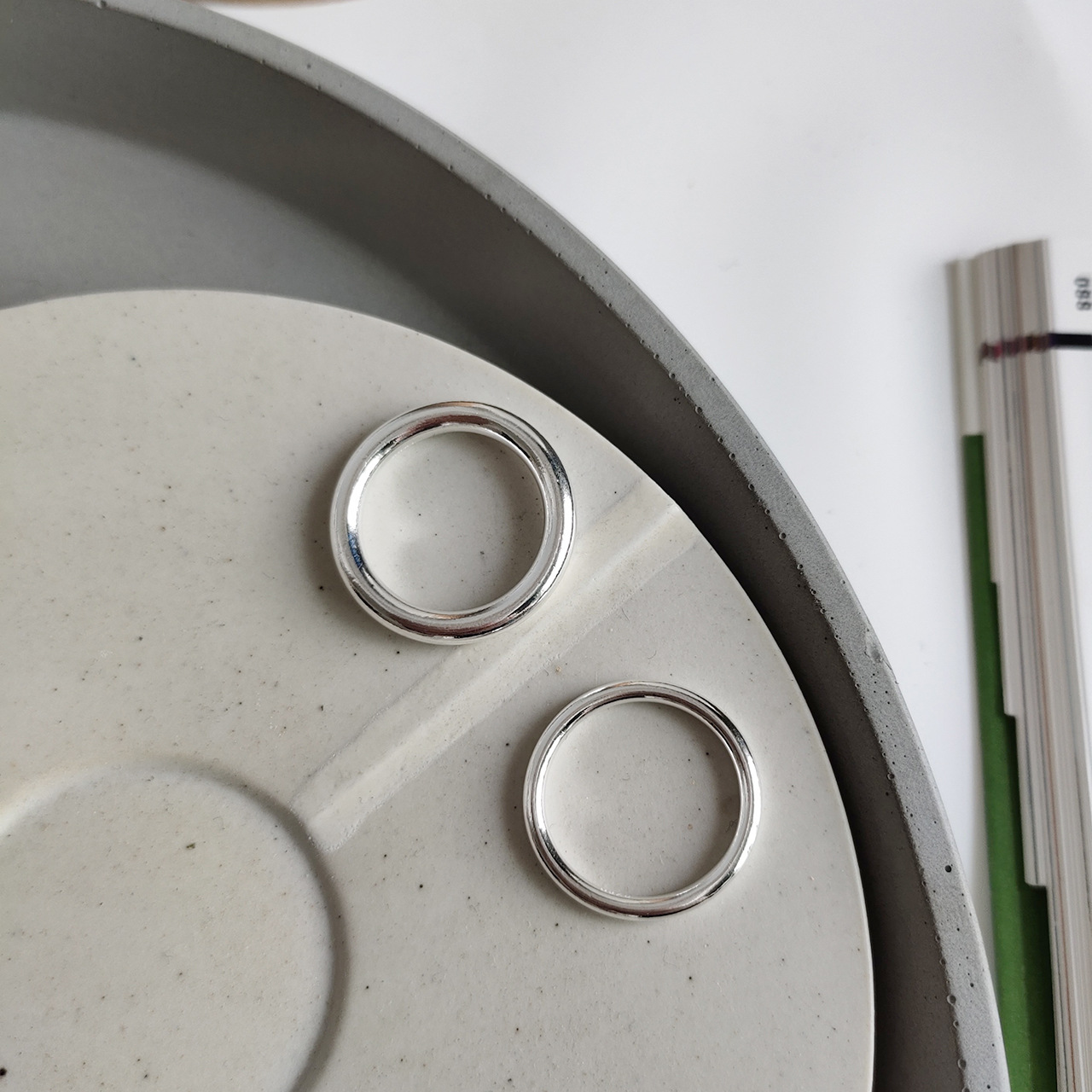 Heavy metal line ring, Korean version S925 pure silver simple style smooth surface simple line fine ring ring pic 20
