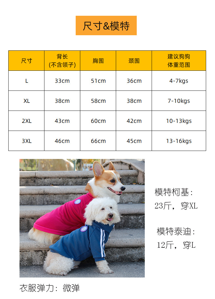 宠它校园风宠物卫衣泰迪比熊雪纳瑞柯基衣服运动复古狗狗衣服代发详情6