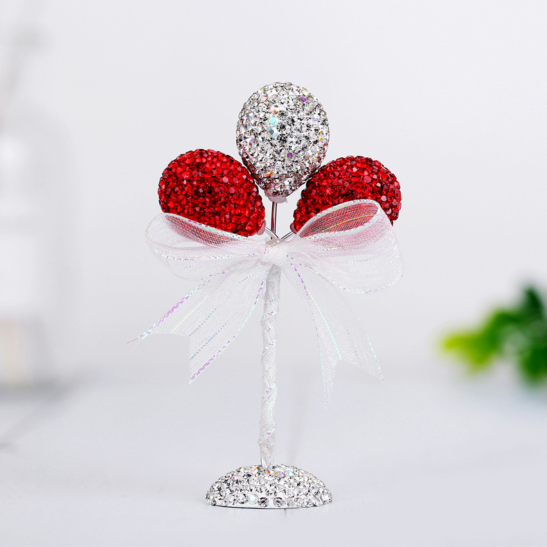 Cute, creative and personalized bright diamond confession balloons, center console decoration, soft clay diamond-encrusted cake DIY car interior ornaments pic 2