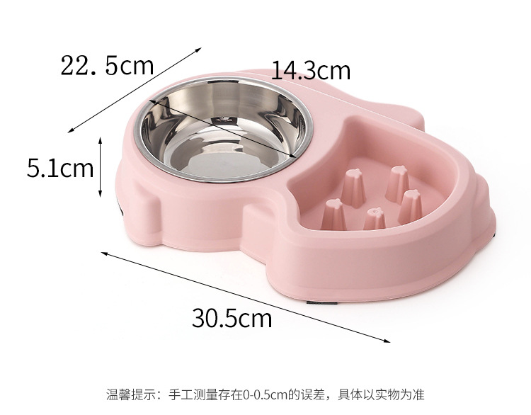 松鼠不锈钢慢食碗 止食碗防噎碗含彩盒狗碗健康碗详情4