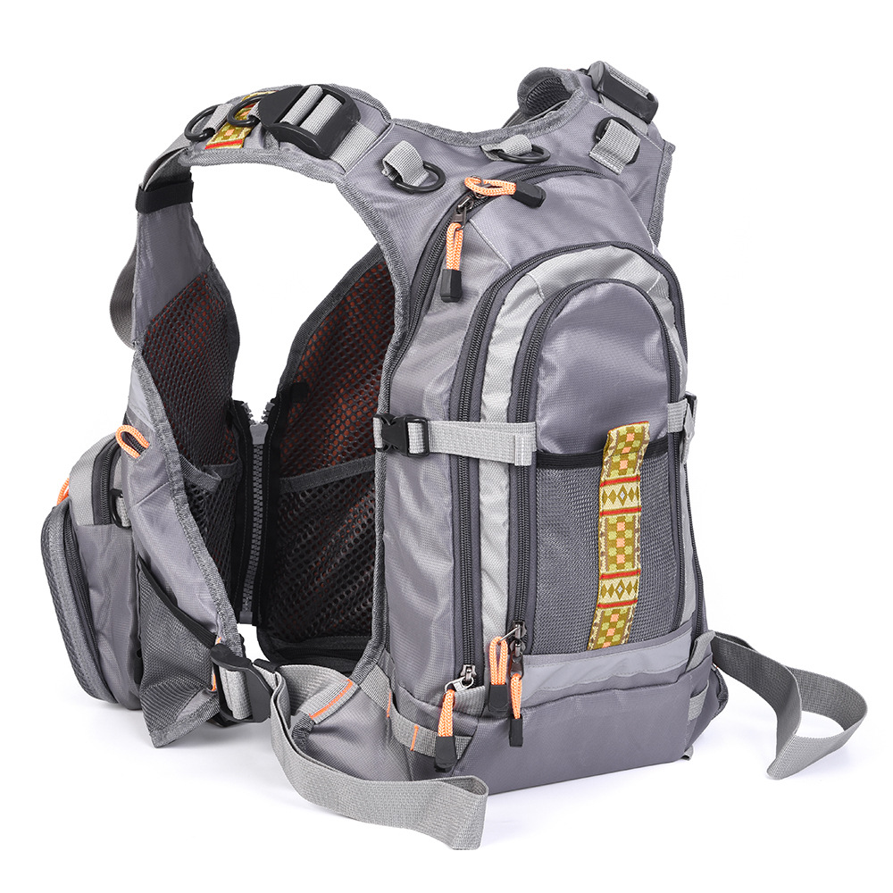 Fishing vest + life jacket + backpack, multi-functional life jacket, fly fishing backpack with multiple pockets pic 19
