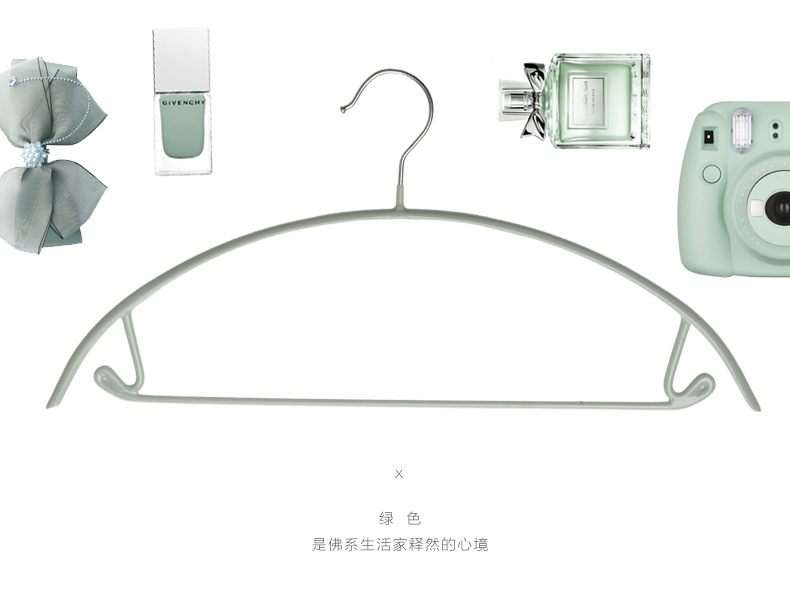 家用浸塑半圆衣架带挂钩金属防滑成人衣服架子无痕晾晒内衣服装店详情11