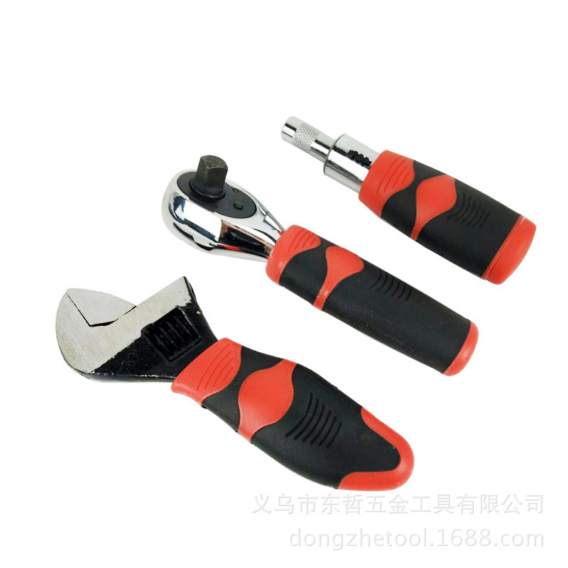 40pc Short handle tool set stubby set ratchet wrench adjustable wrench maintenance tool pic 30