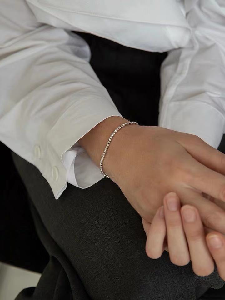 欧美法式时髦百搭ins风时尚简约精致锆石手链女小巧叠戴轻奢详情2