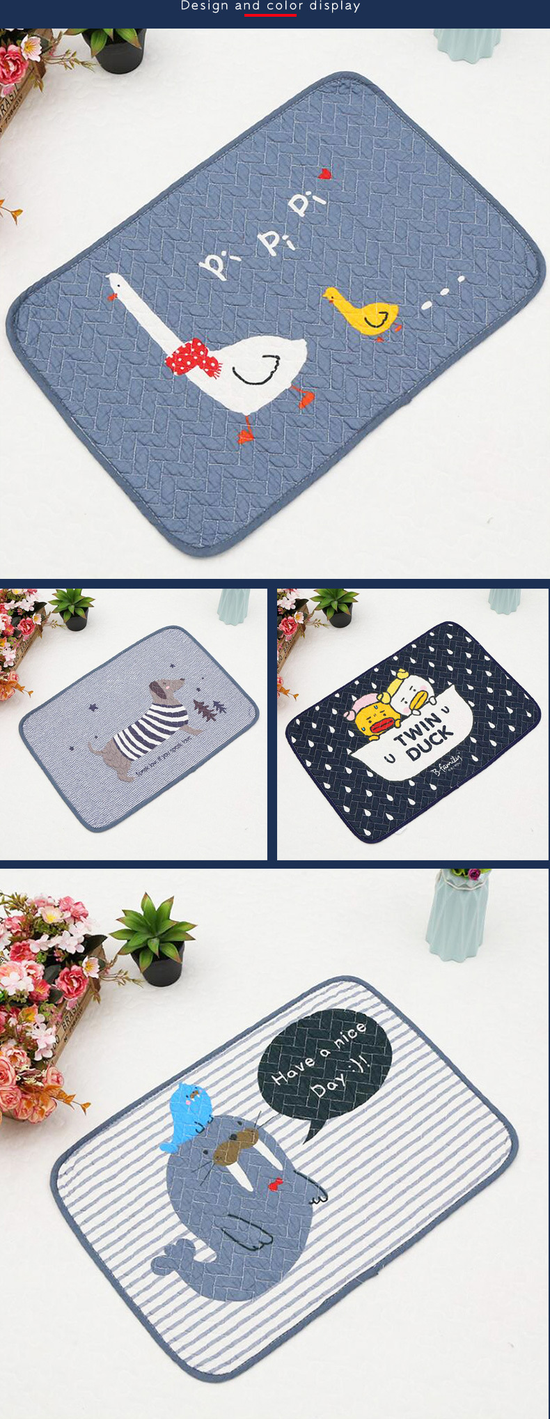 Entrance door MATS, floor MATS, kitchen carpets, bedroom and bathroom waterproof and anti-slip MATS, door and foyer floor MATS, cute pet style pic 6