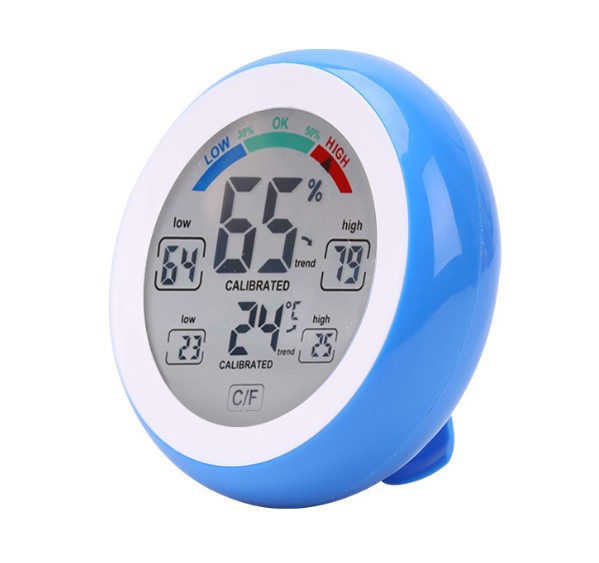 New circular touch screen temperature and humidity meter with clock alarm, household thermometer, electronic temperature and humidity 3305F pic 3