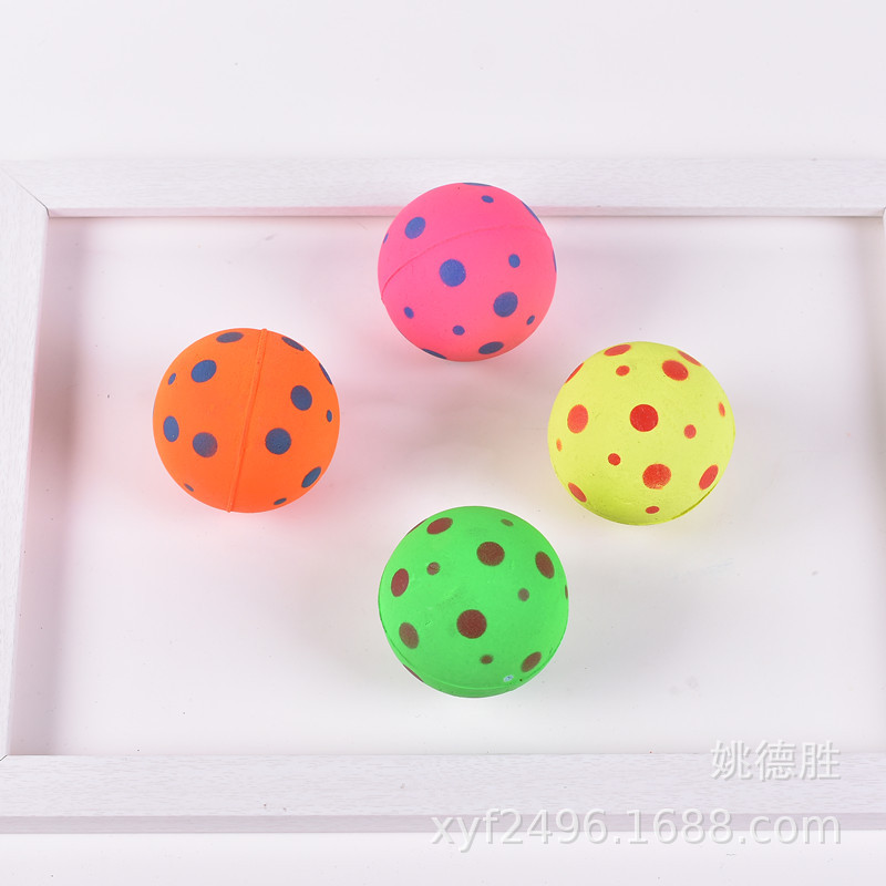 Factory direct sales 6.3cm rubber foam dog biting pet elastic children stress-relieving throwing toy balls pic 8