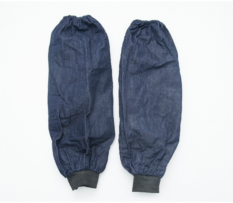Wear-resistant welded sleeves for both men and women, thickened anti-stain labor protection work sleeves, wholesale printed household aprons, dirt-resistant denim sleeves pic 6
