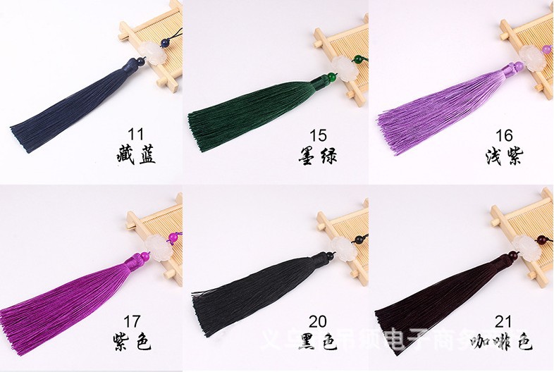 Fan tassels, white jade lotus tassels, three lives and three worlds, ten miles of peach blossoms, fan pendant, white jade lotus tassels pic 26