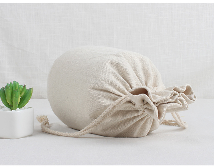 Round-bottom cotton and linen canvas bags, double-strand drawstring mouth tea bags, wine bags, rice packaging bags, and bundle bags in 6 sizes in stock pic 14