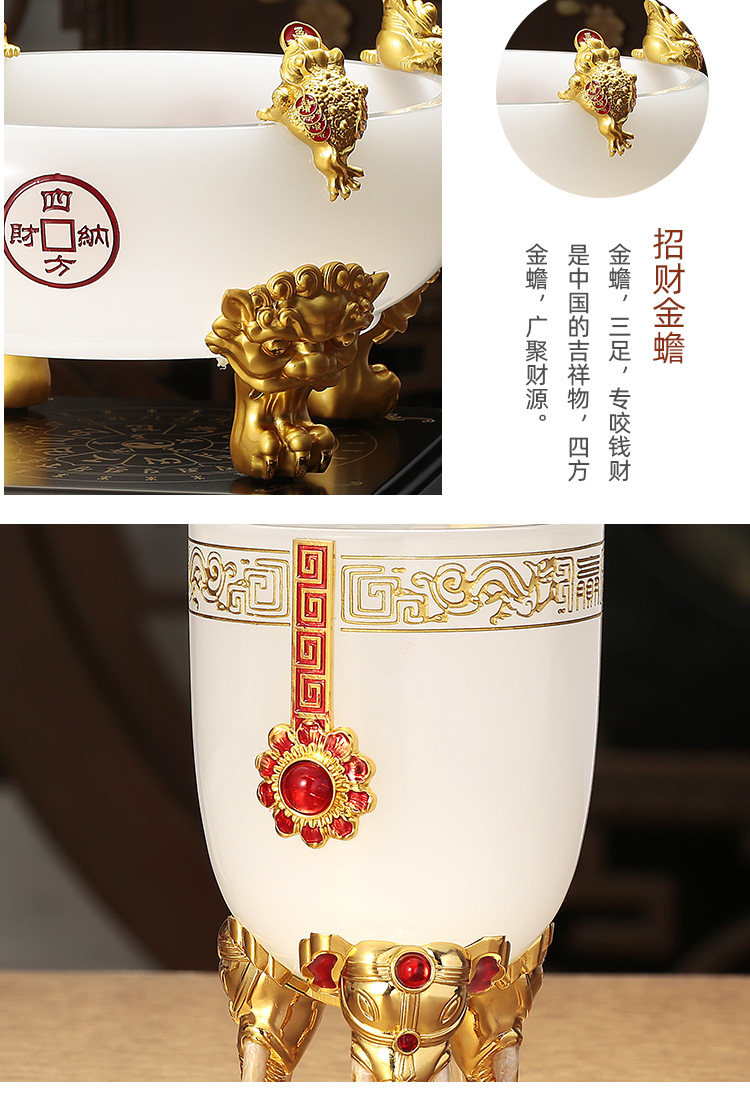 Enamel colored glazed jade gourd ornaments, commemorative gift ornaments for good fortune and happiness, Chinese-style home decorations, and national trend pic 8