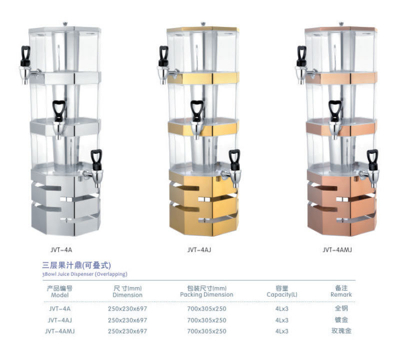 Multi-layer stainless steel juice bowl, stacked tower buffet, multi-layer juice machine, cold drink machine, beverage machine pic 13