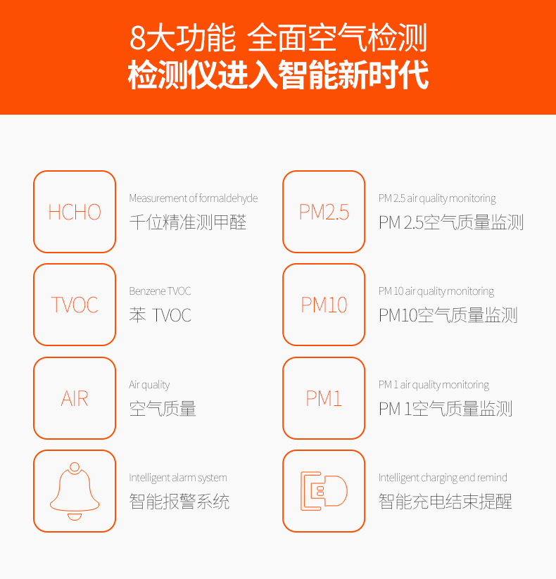 自由光甲醛自测仪家用雾霾TVOC室内家用空气质量测试仪甲醛自测盒详情2