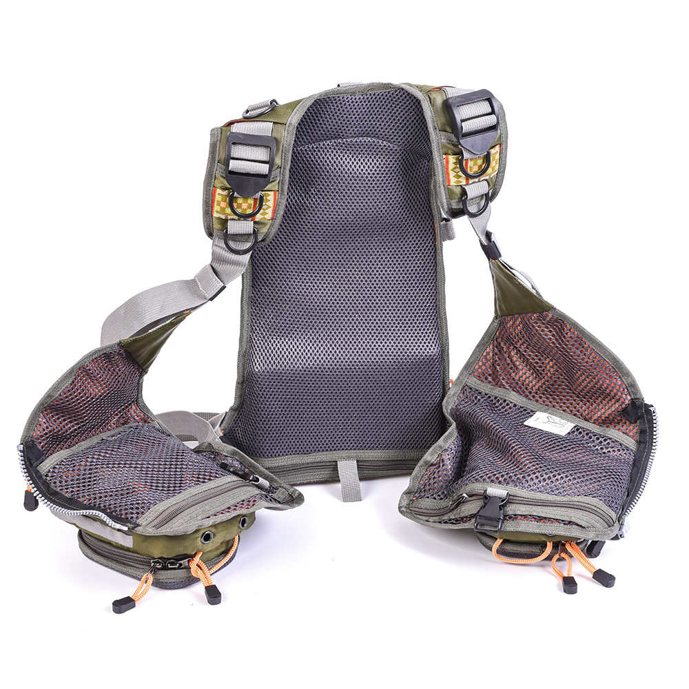 Fishing vest + life jacket + backpack, multi-functional life jacket, fly fishing backpack with multiple pockets pic 15