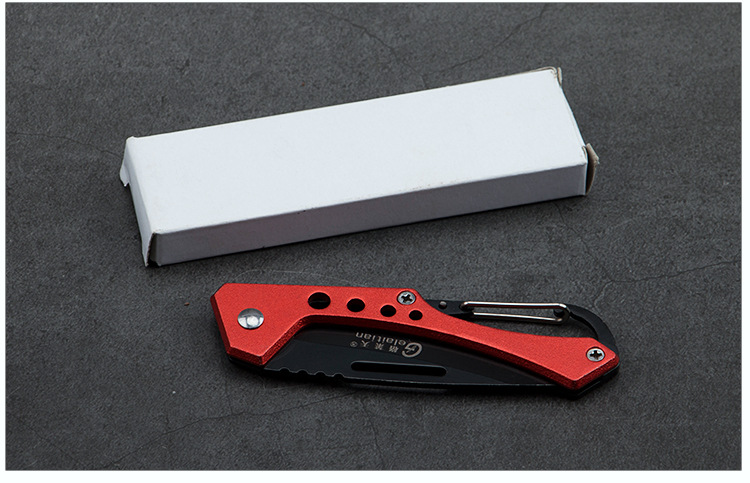 Stainless steel folding knife with keychain, outdoor knife, multi-functional folding knife, edc fruit knife pic 12