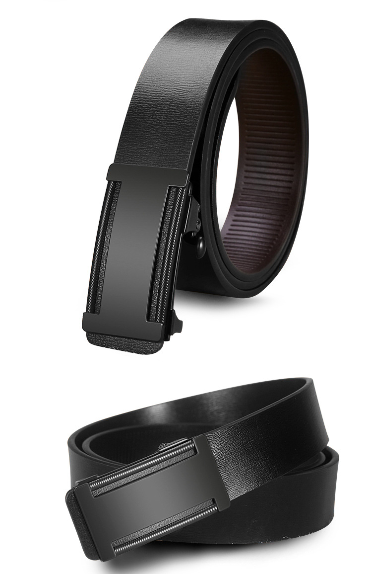 新款男士皮带男真皮内穿无牙自动扣腰带男式百搭牛皮商务裤带批发详情17