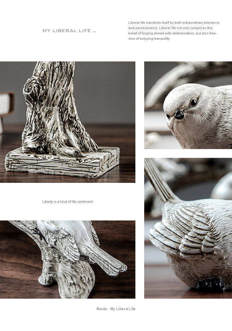 Direct sales from the manufacturer of creative American-style bird ornaments, home interior resin handicrafts, display models, and soft furnishings pic 9