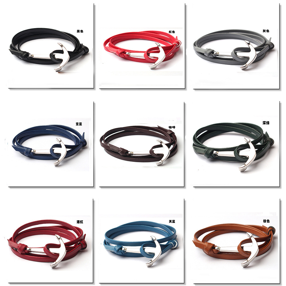 A款无字金色船锚双层皮