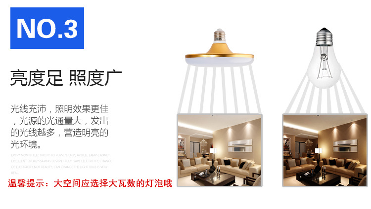 LED三防飞碟灯 防水球泡灯 大功率led球泡灯 led节能灯泡E27详情5