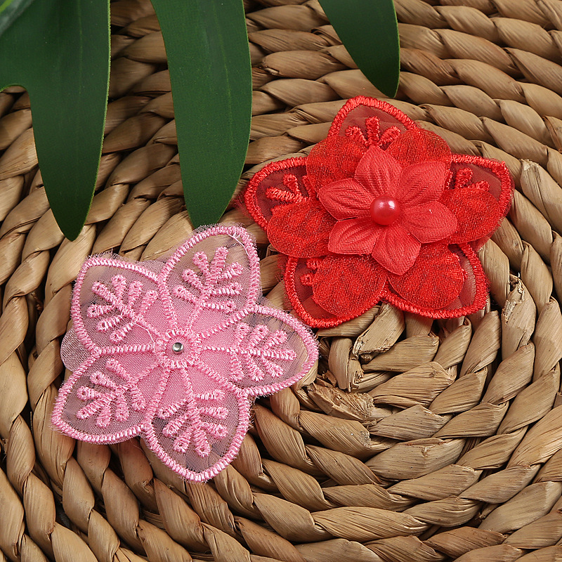 New multi-color beaded organza flower three-layer organza lace accessory clothing accessories factory direct sales pic 14