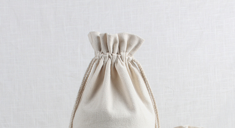 Round-bottom cotton and linen canvas bags, double-strand drawstring mouth tea bags, wine bags, rice packaging bags, and bundle bags in 6 sizes in stock pic 11