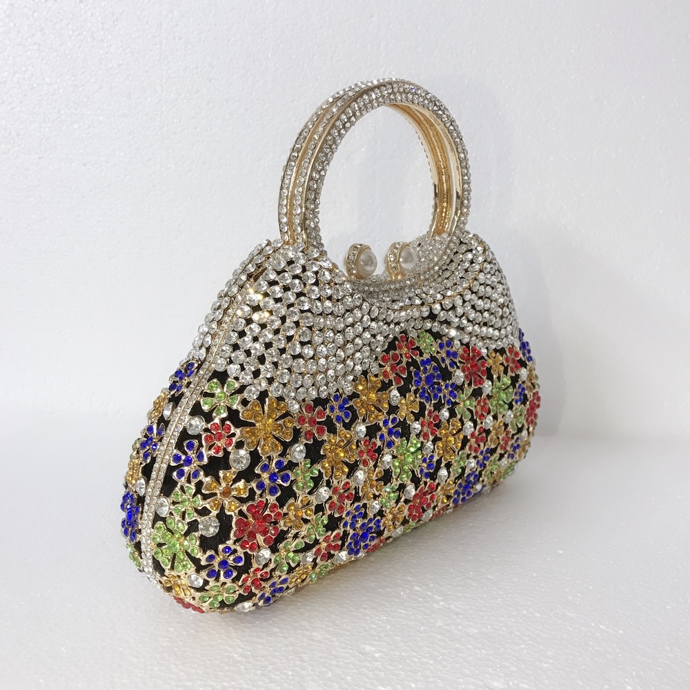 BL086 AliExpress Water Diamond Bag, Perforated Metal diamond-encrusted Dinner Bag, Full Diamond handbag for Foreign Trade Ladies, Banquet Bag pic 20