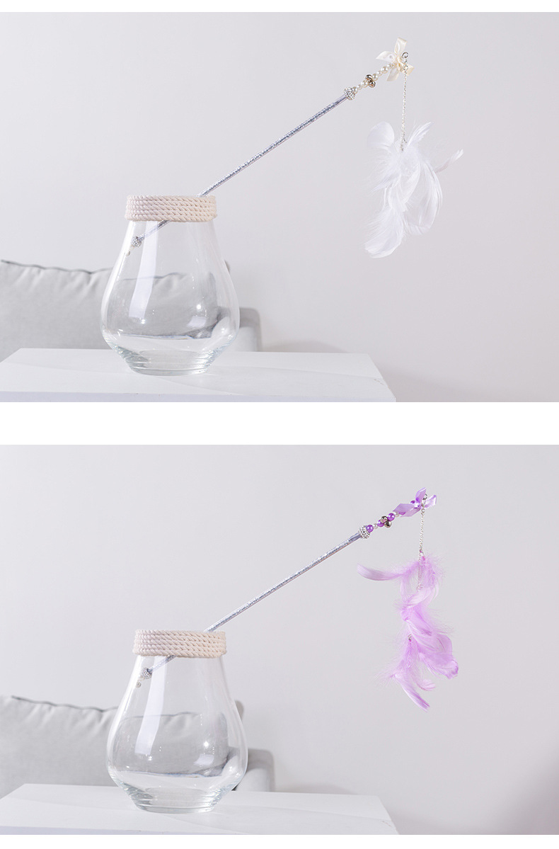 宠物用品可拆卸带铃铛羽毛逗猫棒耐抓耐损猫互动逗猫棒厂家代发详情12