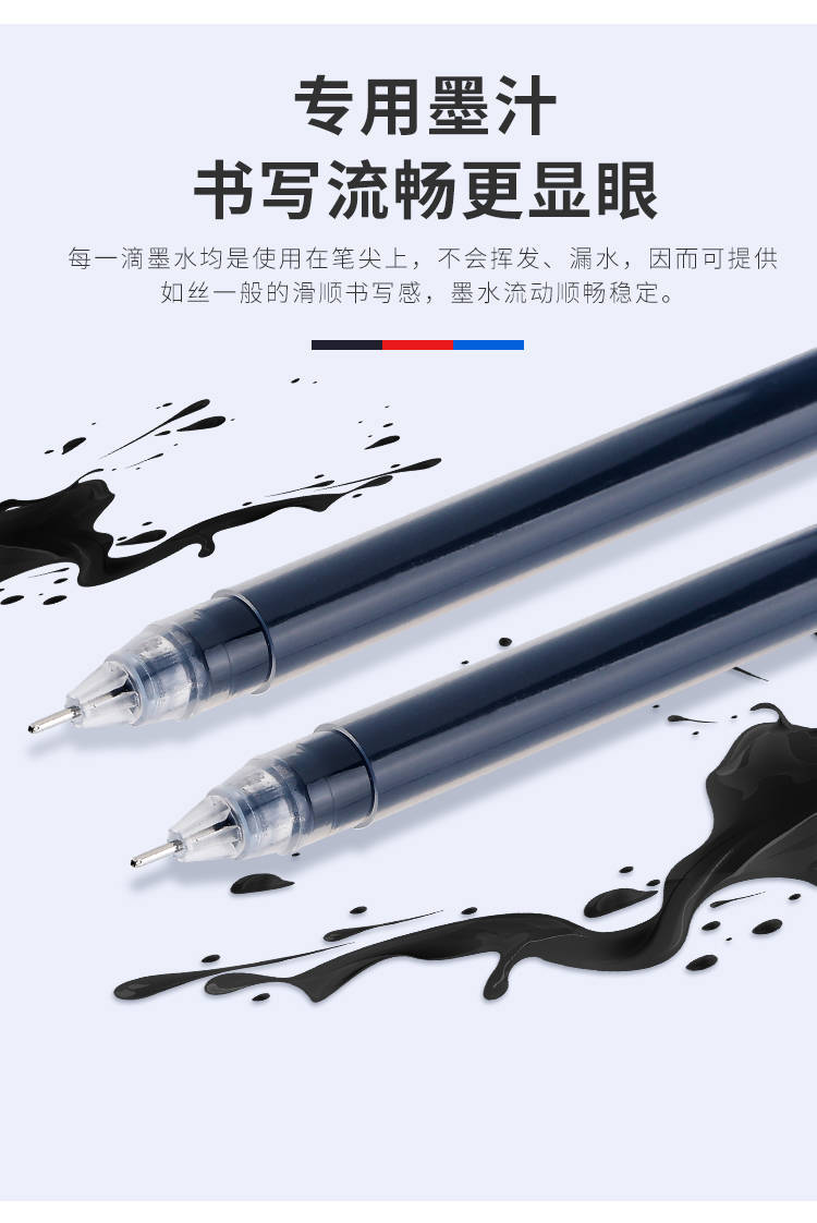 Direct-sale large-capacity, high-performance gel pen, 0.5mm carbon water pen, special pen for student exams, signature pen pic 25