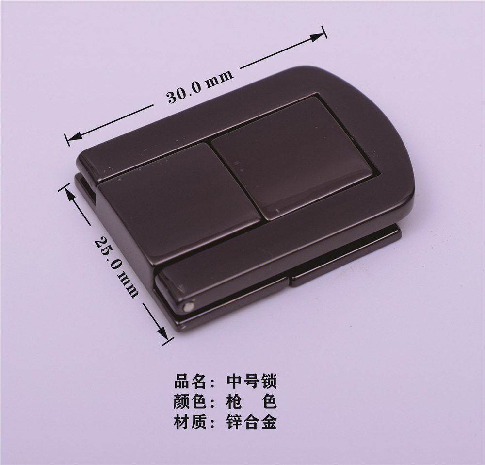 Factory direct sales gift box, lock, zinc alloy lock, packaging box, flat square lock, wooden box accessories, gold and silver pic 5