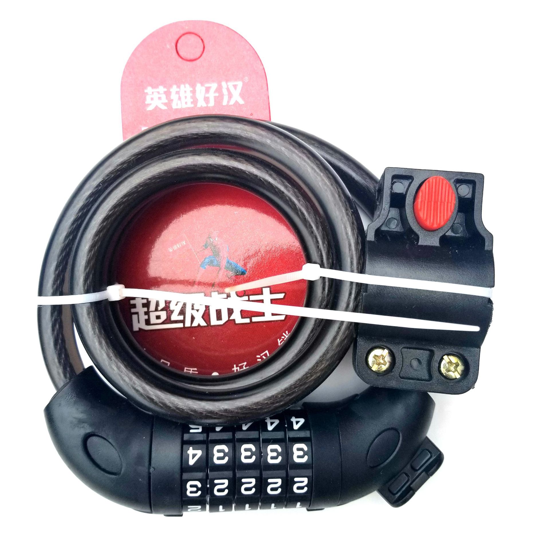 Mountain bike five-digit combination lock, bicycle lock, wire chain lock, cycling equipment accessories, smooth vehicle industry pic 3
