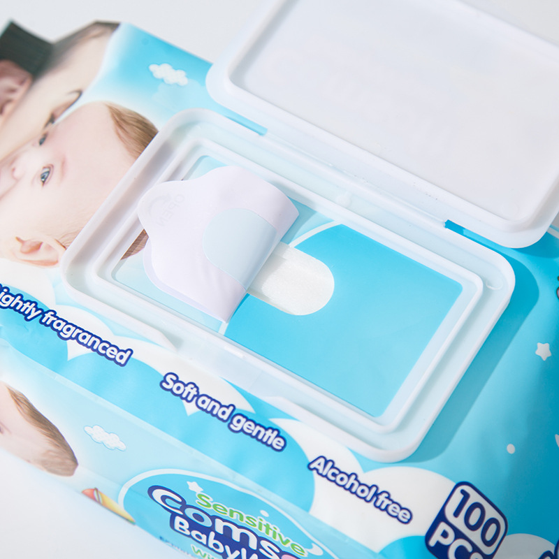匡舒COMSOFT新生婴儿手口湿巾宝宝湿纸巾带盖100抽批发婴童用品详情10