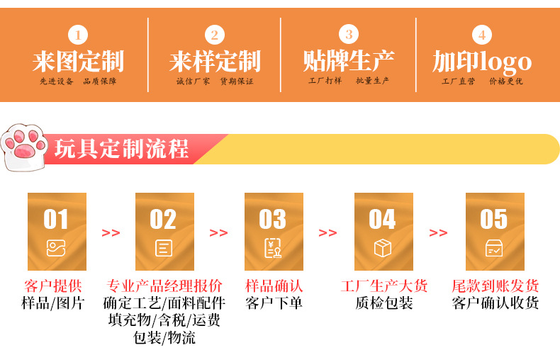 Wholesale of cross-border short-legged animal dolls, plush toys, birthday gifts, girls pressing on the bed and throwing cloth dolls pic 7