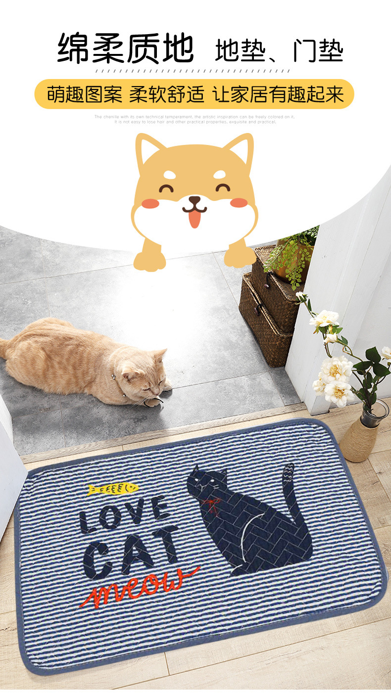 Entrance door MATS, floor MATS, kitchen carpets, bedroom and bathroom waterproof and anti-slip MATS, door and foyer floor MATS, cute pet style pic 1