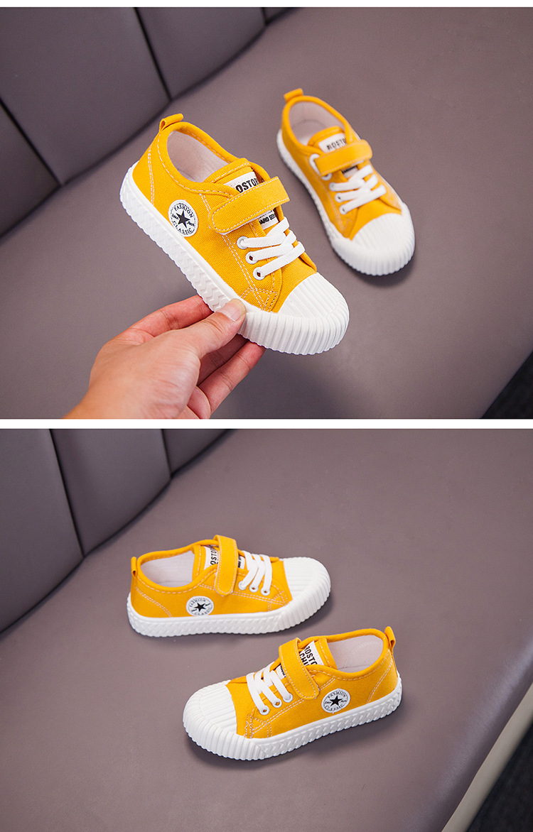 春季新款男女童帆布鞋韩版中大童宝宝饼干底学校表演透气儿童鞋详情4