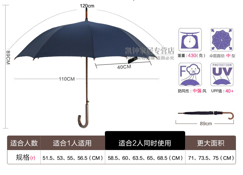 天堂雨伞批发118E碰可丝网印刷活动广告伞长柄伞印logo礼品雨伞详情9