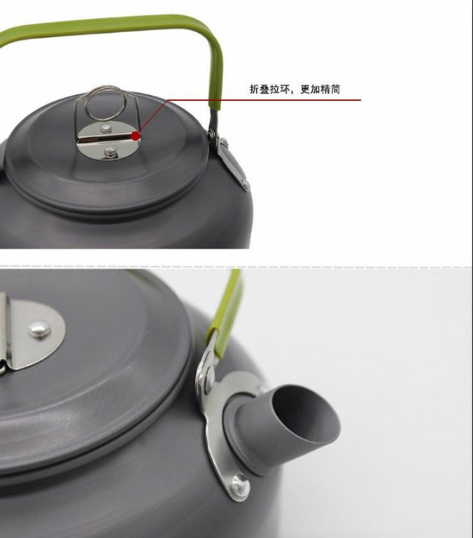 户外水壶野外露营烧水壶便携式泡茶咖啡壶野餐铝合金玲珑壶0.8L详情6