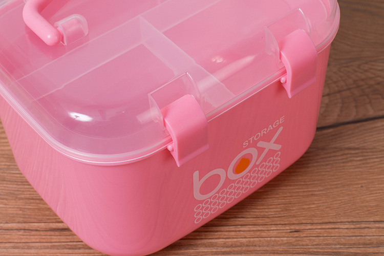 手提小号收纳箱化妆品首饰唇膏口红杂物分格整理收纳盒详情7