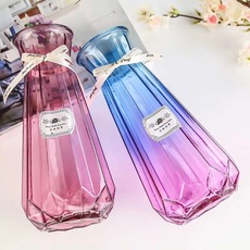 Creative European-style glass vases, transparent hydroponic bottles, flower arrangement vases, living room ornaments, fresh and colorful origami vases pic 11
