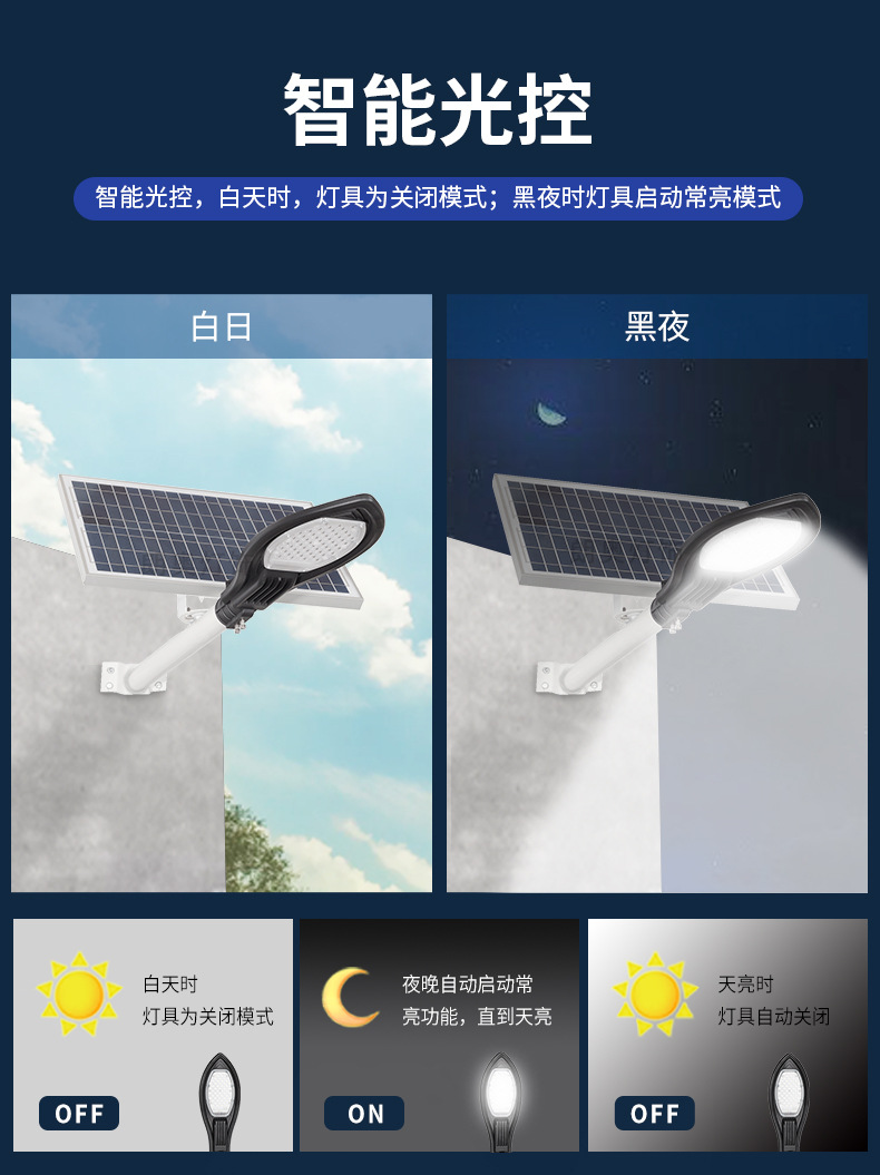 Solar sensor Christmas iron art street lamp 120w solar street lamp pic 10
