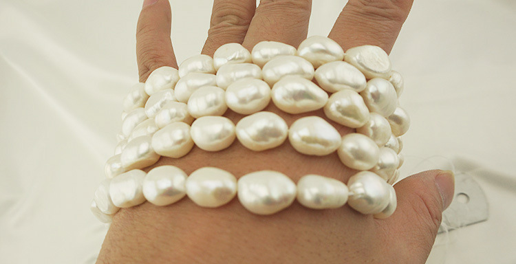 Freshwater pearl Baroque irregular-shaped real pearl with smooth straight holes on both sides, through holes 5mm, 6mm, 8mm pic 16