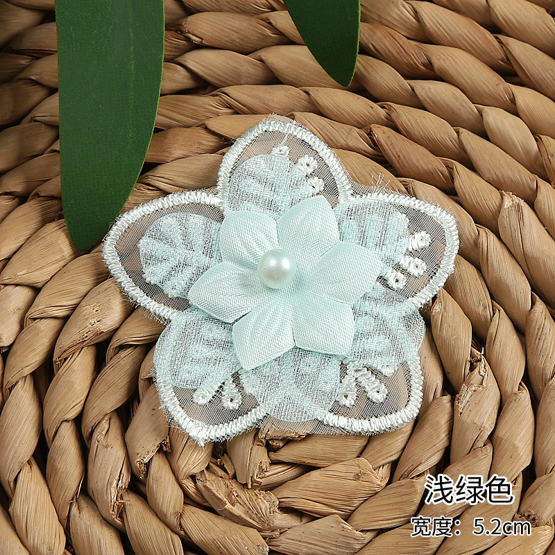 New multi-color beaded organza flower three-layer organza lace accessory clothing accessories factory direct sales pic 9